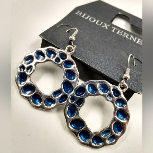Bijoux Terner Animal Print Earrings Jewelry Blue Stone  New - Picture 4 of 7